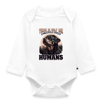 Funny Rottweiler Lover Dog Owner - Organic Longsleeve Baby Bodysuit - white - Front