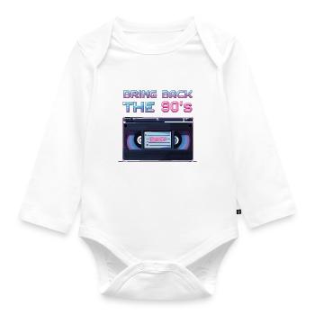 Ramenez la boombox rétro des années 90 - Body Bébé bio manches longues - blanc - Devant