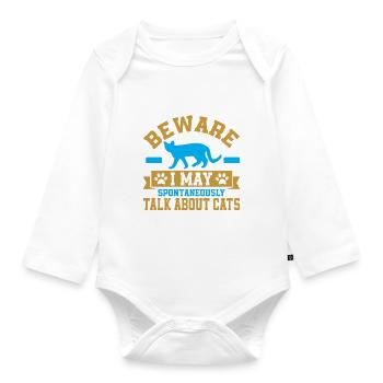 Cat Mom Gifts - Baby Bio-Langarm-Body - Weiß - Vorne