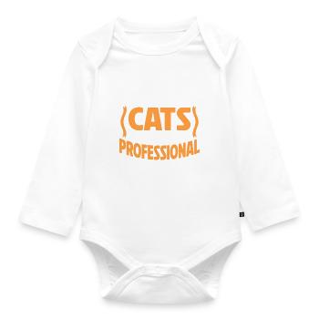 Cat Mom Gifts - Baby Bio-Langarm-Body - Weiß - Vorne
