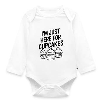 Cupcake Saying Cupcakes Funny Cupcake Gift - Organic Longsleeve Baby Bodysuit - white - Front