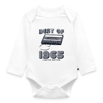 Retro 1965 Stil 60. Geburtstag Feier Design - Baby Bio-Langarm-Body - Weiß - Vorne