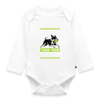Flyball Dog Sports - Organic Longsleeve Baby Bodysuit - white - Front