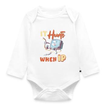 IT Geek, PC Accessories Storage Devices Evolution - Organic Longsleeve Baby Bodysuit - white - Front
