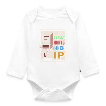 IT Geek, PC Accessories Storage Devices Evolution - Organic Longsleeve Baby Bodysuit - white - Front