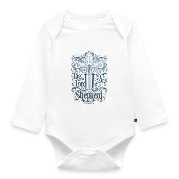 Mein Hirte Jesus Bibelvers - Baby Bio-Langarm-Body - Weiß - Vorne