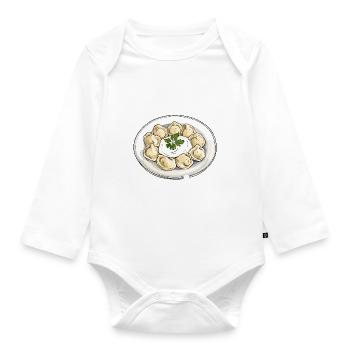 Pelmeni Russische Küche - Baby Bio-Langarm-Body - Weiß - Vorne