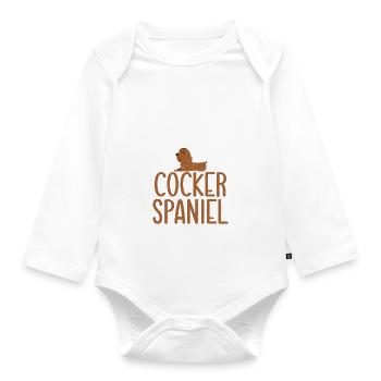 Cadeaux Cocker Spaniel - Body Bébé bio manches longues - blanc - Devant