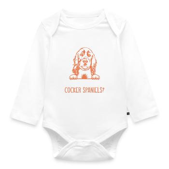 Cadeaux Cocker Spaniel - Body Bébé bio manches longues - blanc - Devant