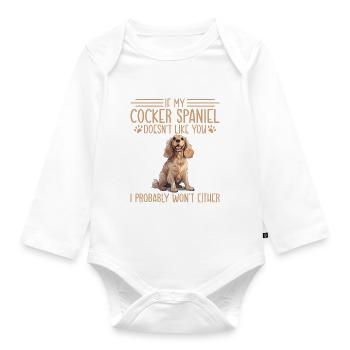 Cocker Spaniel Gifts - Baby Bio-Langarm-Body - Weiß - Vorne