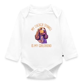 Cocker Spaniel Gifts - Baby Bio-Langarm-Body - Weiß - Vorne