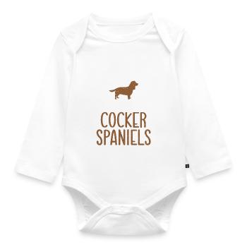 Cocker Spaniel Gifts - Baby Bio-Langarm-Body - Weiß - Vorne