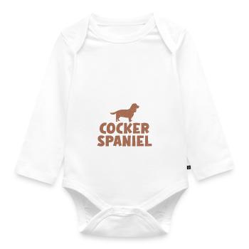 Cadeaux Cocker Spaniel - Body Bébé bio manches longues - blanc - Devant