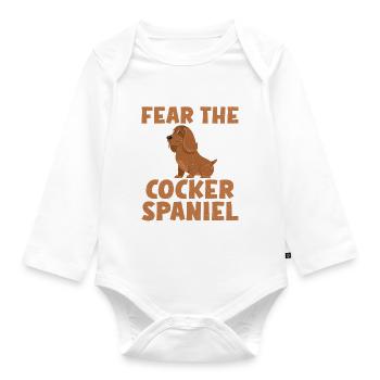 Cadeaux Cocker Spaniel - Body Bébé bio manches longues - blanc - Devant
