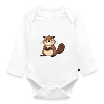 Beaver Whisperer - Baby Bio-Langarm-Body - Weiß - Vorne