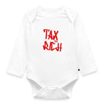 Tax The Rich Retro Antikapitalistische Vintage Pol - Baby Bio-Langarm-Body - Weiß - Vorne