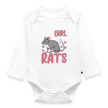 Just A Girl Who Loves Rats - Baby Bio-Langarm-Body - Weiß - Vorne