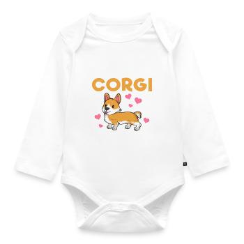 Corgi Gifts for Corgi Lovers - Organic Longsleeve Baby Bodysuit - white - Front