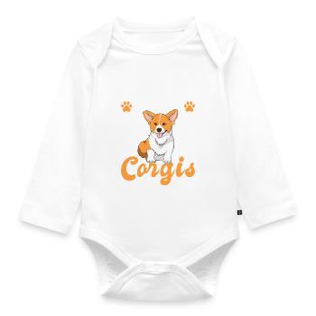 Corgi Gifts for Corgi Lovers - Organic Longsleeve Baby Bodysuit - white - Front