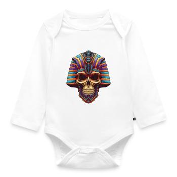 Pharaoh Skull - Organic Longsleeve Baby Bodysuit - white - Front