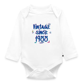 Vintage Since 1955 Graffiti Glitch 70ème anniversaire - Body Bébé bio manches longues - blanc - Devant