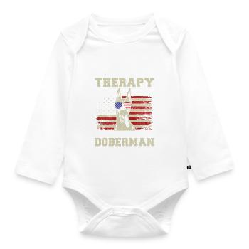 Doberman Gifts - Baby Bio-Langarm-Body - Weiß - Vorne