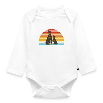 Doberman Gifts - Baby Bio-Langarm-Body - Weiß - Vorne