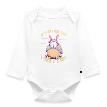 It's Easter and I don't care - Organic Longsleeve Baby Bodysuit - white - Front