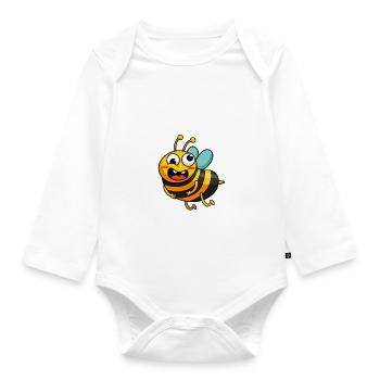 Optimismus Sumsi Mit Po Imker Bienen Honig Spruch - Baby Bio-Langarm-Body - Weiß - Vorne