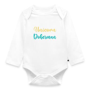 Doberman Gifts - Baby Bio-Langarm-Body - Weiß - Vorne