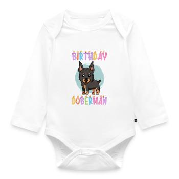 Doberman Gifts - Baby Bio-Langarm-Body - Weiß - Vorne