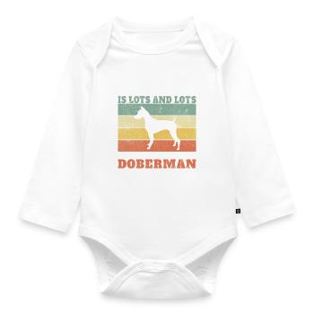 Doberman Gifts - Baby Bio-Langarm-Body - Weiß - Vorne