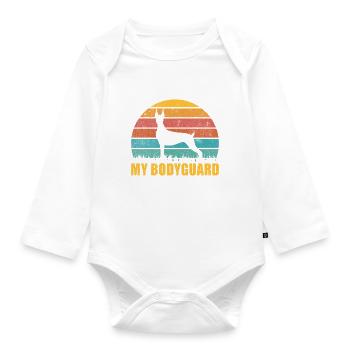 Doberman Gifts - Baby Bio-Langarm-Body - Weiß - Vorne