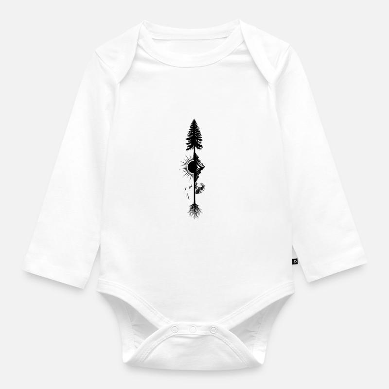 Totem de la nature élémentaire - Body Bébé bio manches longues - blanc