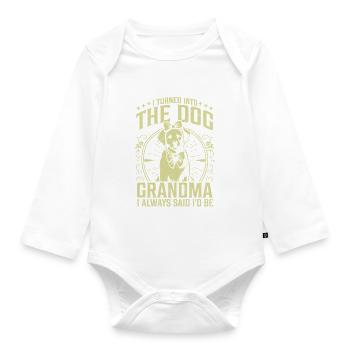 Dog Grandma Gifts - Baby Bio-Langarm-Body - Weiß - Vorne