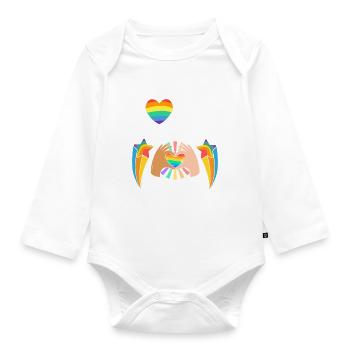LGBTQIA+ Lesbians, Gays, Equality - Organic Longsleeve Baby Bodysuit - white - Front