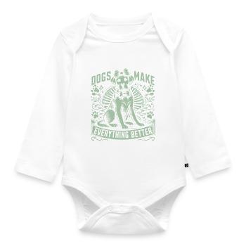 Dog Mom Gifts for Women - Baby Bio-Langarm-Body - Weiß - Vorne