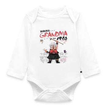 Badass Grandma depuis 1983 – 42 ans de plaisir - Body Bébé bio manches longues - blanc - Devant