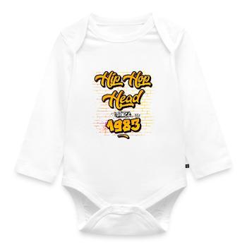 Hip-Hop Head Since 1983 - 42 Years of Street Beats - Organic Longsleeve Baby Bodysuit - white - Front