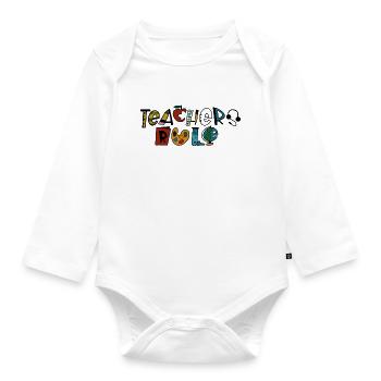 Lehrer-Regel - Baby Bio-Langarm-Body - Weiß - Vorne