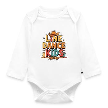Line Dance Kids Kids Dancing Line Dance - Organic Longsleeve Baby Bodysuit - white - Front