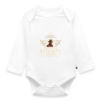 Humour Retraite 2025 La Légende Prend Sa Retraite - Organic Longsleeve Baby Bodysuit - white - Front