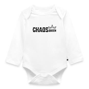 CHAOS QUEEN - Organic Longsleeve Baby Bodysuit - white - Front