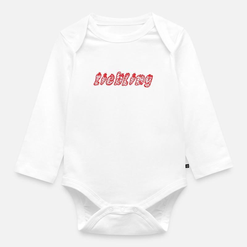 Favorite Exotic Fruit Pattern Print - Organic Longsleeve Baby Bodysuit - white