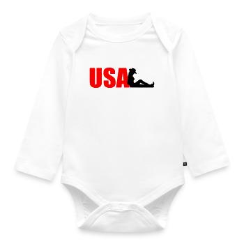 United States - Organic Longsleeve Baby Bodysuit - white - Front
