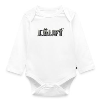 Running – Monumental Humor - Organic Longsleeve Baby Bodysuit - white - Front