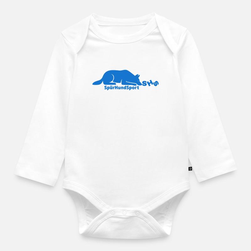 SHS Logo blau - Baby Bio-Langarm-Body - Weiß