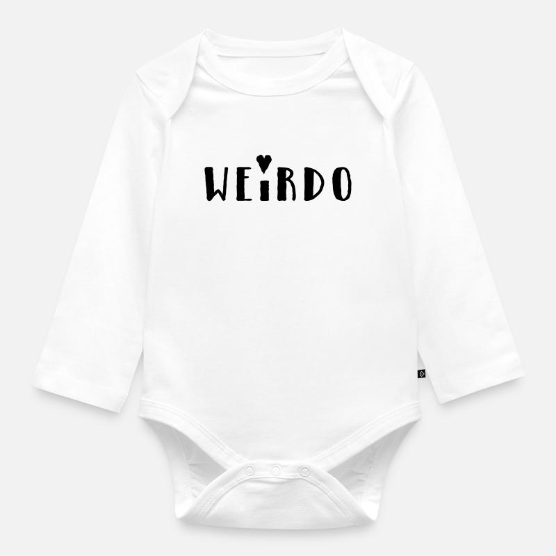 Weirdo - Organic Longsleeve Baby Bodysuit - white