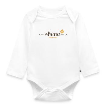 Chemise Hawaï de la famille Ohana - Body Bébé bio manches longues - blanc - Devant