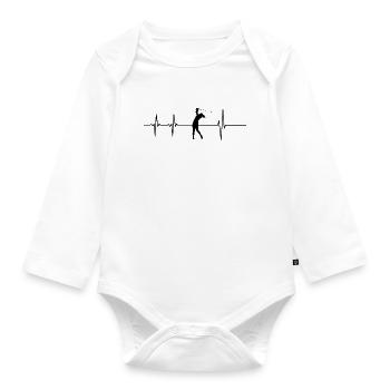 Golfspielerin auf Beat - Baby Bio-Langarm-Body - Weiß - Vorne